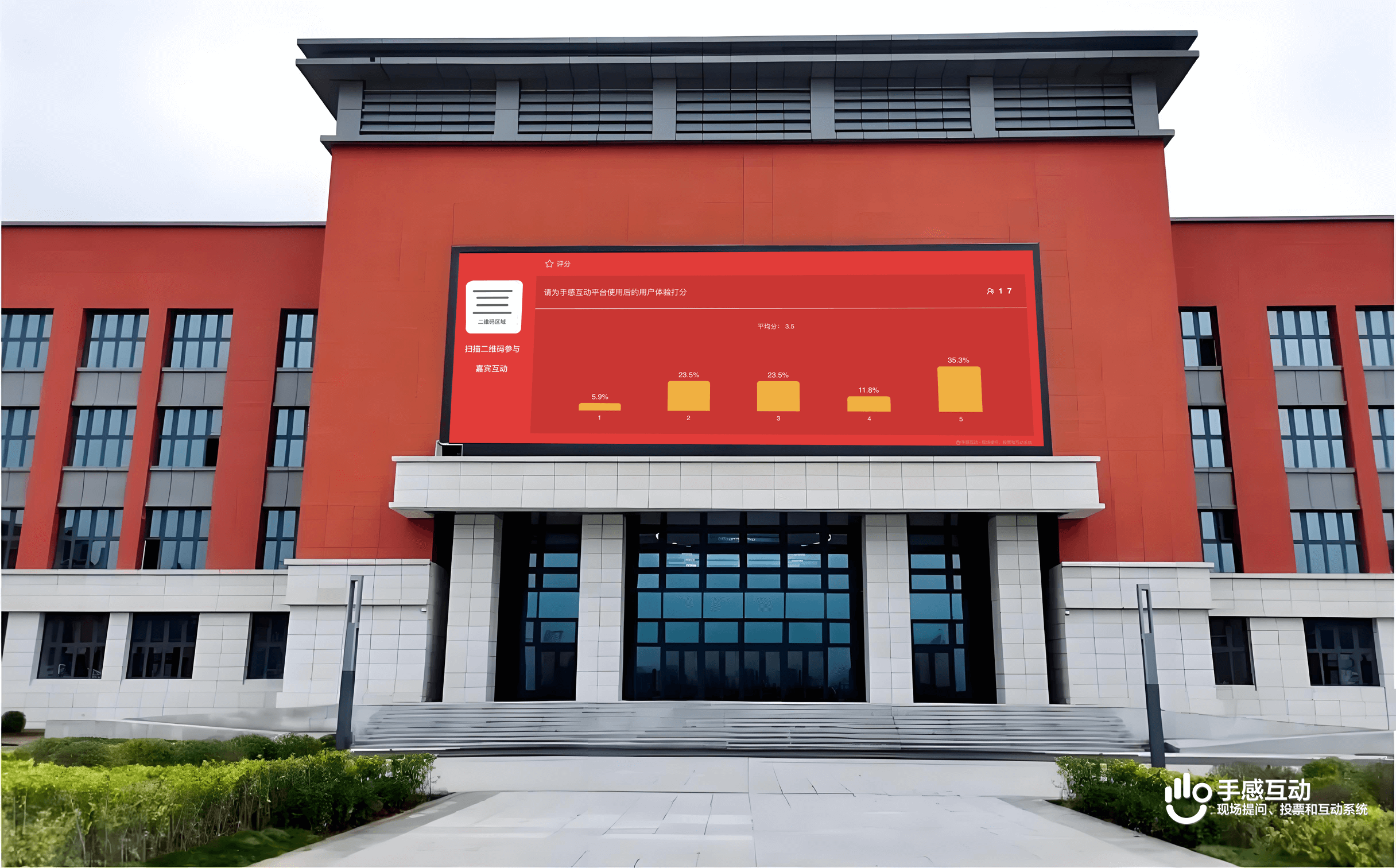 学校的LED大屏投票效果